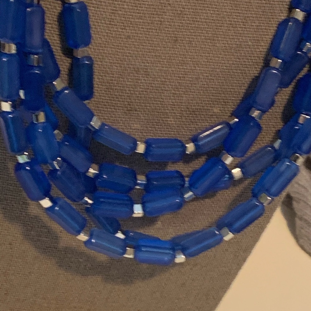 Blue necklace and earrings